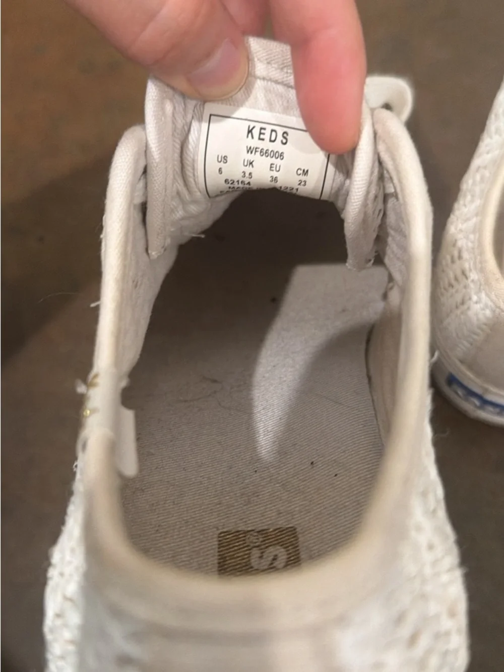 Keds Cream Woven Platform Lace-Up Sneakers